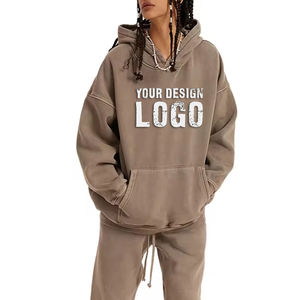 Sweat-shirts pour hommes grande taille vintage à épaules tombantes, style streetwear, automne-hiver, délavé, ample, en molleton - Product Image 5