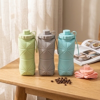 Gourde pliable télescopique en silicone pour le voyage transfrontalier – Bouteille portable de style ancien pour l'extérieur