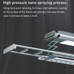 Support <span class=keywords><strong>de</strong></span> levage <span class=keywords><strong>de</strong></span> plafond intelligent français blanchisserie vêtements électriques automatisés balcon cintre en aluminium avec Logo personnalisé - Product Image 6