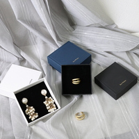 Boîte cadeau en carton écologique avec couvercle inférieur et extérieur en plastique, mousse EVA, taille personnalisée pour bijoux, présentation personnalisée
