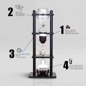 Thủy tinh lạnh Brew Maker Máy pha cà phê đá với công nghệ nhỏ giọt chậm 1000ml lạnh Brew tháp cà phê, màu đen - Product Image 5