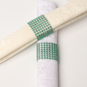 Table Accessories <strong>Plastic</strong> 8-row Rhinestone <strong>Napkin</strong> <strong>Rings</strong> Buckle for Wedding Table Decoration