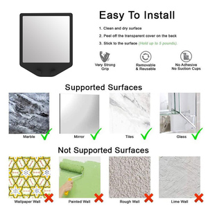 Oem Silicone treo tường người đàn ông chống sương mù cạo râu Gương phòng tắm fogless tắm tắm gương dao cạo chủ của gương thiết kế bề mặt - Product Image 4