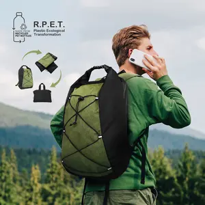 2023 Sport Travel Designer zaino per Laptop da trekking personalizzato RPET zaino da scuola pieghevole in plastica riciclata oceanica per uomo