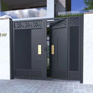 Barrière d'entrée de luxe en métal pour jardin, 4*<span class=keywords><strong>3m</strong></span>, en aluminium, motif floral, double <span class=keywords><strong>portail</strong></span> <span class=keywords><strong>battant</strong></span> avec serrure intelligente - Product Image 4
