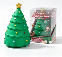 Jouet Squishy Arbre de Noël Anti-Stress Sensoriel à Presser, Décoration de Bureau Mignonne, Cadeau de Noël pour Enfants de 5 à 7 Ans