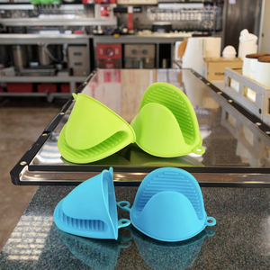 Mini gants de four en <span class=keywords><strong>Silicone</strong></span> matelassés résistant à la chaleur mitaines de pincement pour la nourriture BBQ nettoyage maison vaisselle cuisine - Product Image 2