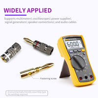 Connecteur audio pour haut-parleur plaqué or 24 carats, fiche banane 4 mm, double verrouillage à vis, sans soudure, terminal AV détachable