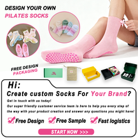 Chaussettes de Pilates antidérapantes de haute qualité - Chaussettes à adhérence personnalisable pour le yoga, la barre, accessoires de fitness en coton respirant