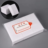 1000 pcs/Lot de lingettes dissolvant de vernis à ongles tampons de coton 4 couleurs lingettes non pelucheuses en fibre de coton lingettes nettoyantes pour ongles outil de manucure
