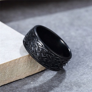 Viking Finger <b>Rings</b> Jewelry Custom Stainless Steel Celtic Knot Hoop <b>Rings</b> for <b>Men</b> - Product Image 5