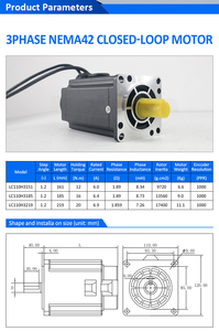 Lichuan 110mm 12/16/20nm closedloop lai Stepper servo driver 3ph220v 6A nema42 động cơ bước xung + Hướng 1000ppr Encoder - Product Image 3