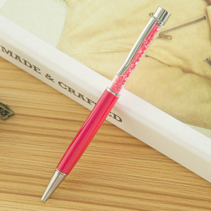 Stylo bille rotatif en métal incrusté de cristaux, multicolores, pour événements professionnels, cadeau promotionnel, papeterie. - Product Image 3