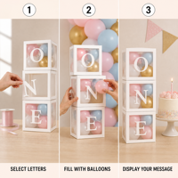Feestversiering 1e verjaardag ballonblokken decoratie ONE letter jongen meisje babyshower decoratie eerste verjaardag ballon dozen