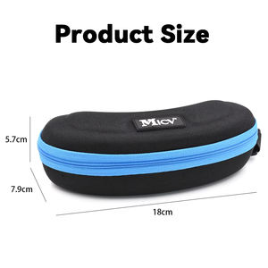 Étui à lunettes de soleil portable semi-rigide en EVA avec fermeture éclair, antichoc, avec étiquette personnalisée en caoutchouc de silicone et logo en relief 18*7.9*5.7 – Offre Spéciale - Product Image 2