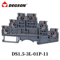 1 pièce DEGSON DS1.5-3L-01P-11-00AH Borniers sur rail DIN 500V 15A Multi-niveaux 0,14-1,5 mm de section transversale Bornier PHOENIX