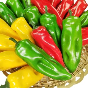 Pimientos Artificiales Realistas, Simulación de Vegetales, Coloridos, Rojos, Verdes, Amarillos, para Decoración del Hogar y Cocina - Product Image 3