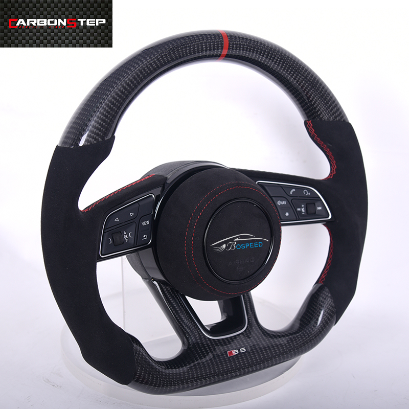 Alcantara Leather Steering Wheel для Audi, Carbon Fiber, Factory Made, Rs3, S3, A3, a4, Rs4