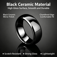 Bague intelligente NFC en céramique haut de gamme personnalisée, puce NTAG216 CUID, RFID passif, affichage de la température, pour contrôle d'accès