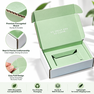 Cartons d'expédition vertes personnalisées imprimées sur mesure en carton ondulé recyclable pour la logistique des boutiques en ligne - Product Image 4
