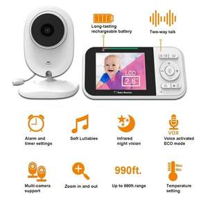 Moniteur vidéo pour bébé de 2.8 pouces avec <span class=keywords><strong>caméra</strong></span> Audio intelligent Interphone à 2 voies Vision nocturne Berceuses Alarme de température Moniteur pour bébé - Product Image 2