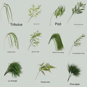 Feuilles vertes pour mariage style forêt Herbe verte Fleurs artificielles Art floral pour salle de mariage Plantes artificielles Verdure - Product Image 1