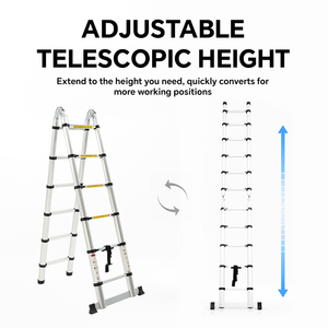 STARRYHEART Multi-Purpose A Frame Telescopic <b>Ladders</b> Easy Storage Aluminum Extension <b>Ladder</b> for Outdoor Home RV - Product Image 3