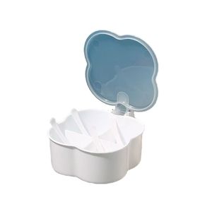 <b>Spice</b> <b>Jar</b> Divided 4 Compartment With Spoons Airtight Kitchen Storage Plastic Cute Design M Size - Product Image 5