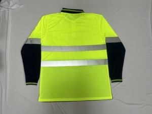 Áo Polo phản quang dài tay 100% Polyester bán buôn, màu sắc tương phản, logo tùy chỉnh, nhanh khô - Product Image 3