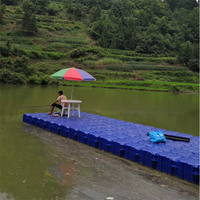 Ponton flottant marin en HDPE résistant aux UV 500x500x400mm pour l'amarrage de bateaux en lac, rivière, mer et les loisirs nautiques, marque Botai