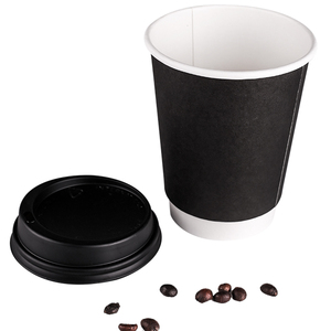 Custom Logo Craft <strong>Paper</strong> Disposable Double Wall <strong>Cups</strong> with Lid Cover for Hot Coffee Tea &amp; Wine-Biodegradable - Product Image 5