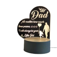 Lampes de bureau LED 3D à illusion Mini veilleuses acryliques chaudes de dessin animé créatif pour les décorations de la fête des pères