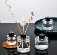Bouteille de diffuseur en verre de luxe de 100ml avec boîte Bouteille de diffuseur de roseau rond avec boîte personnalisée