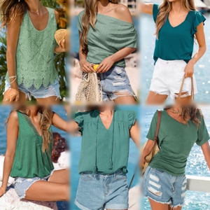 เสื้อผ้าสตรีแบบคละแบบ เสื้อกล้าม เสื้อถัก เสื้อเวสต์ ขายส่งจำนวนมาก สินค้าเกินจำนวน - Product Image 1