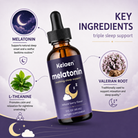 Gouttes liquides de mélatonine, racine de valériane, L-théanine, soutien au sommeil, soutien immunitaire, complément alimentaire, saveur naturelle de baies, 60 ml, adulte