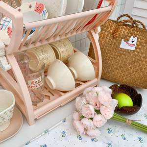 Égouttoir de cuisine multifonctionnel double couche pour vaisselle, bols, baguettes, assiettes, couteaux - en plastique écologique - Product Image 3