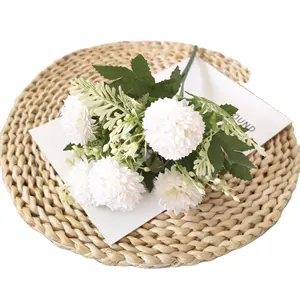 YIWAN all'ingrosso primavera crisantemo 5 teste fiore di seta per la decorazione di nozze dalia crisantemo nella famiglia composita