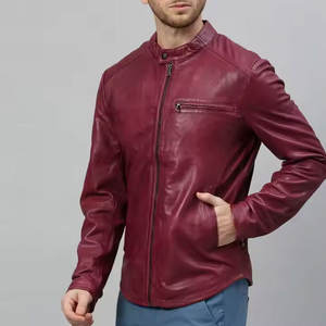 Chaqueta de cuero de lona de manga larga para hombre personalizada directa de fábrica estilo callejero recién llegado colección de invierno al por mayor - Product Image 2