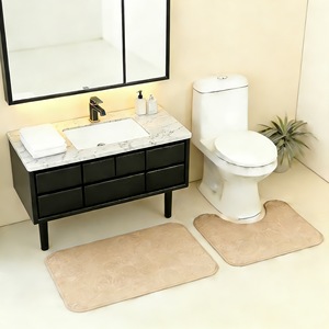 Alfombrillas de baño Cangming de coralina con relieve antideslizante, juego de dos piezas para baño - Product Image 4
