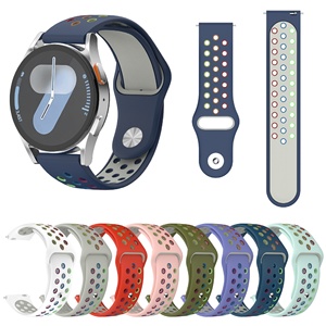 Correa de Reloj Deportiva Universal de Silicona de Doble Color Arcoíris de 20/22 mm para Relojes Inteligentes Samsung, Huawei y Garmin - Product Image 1
