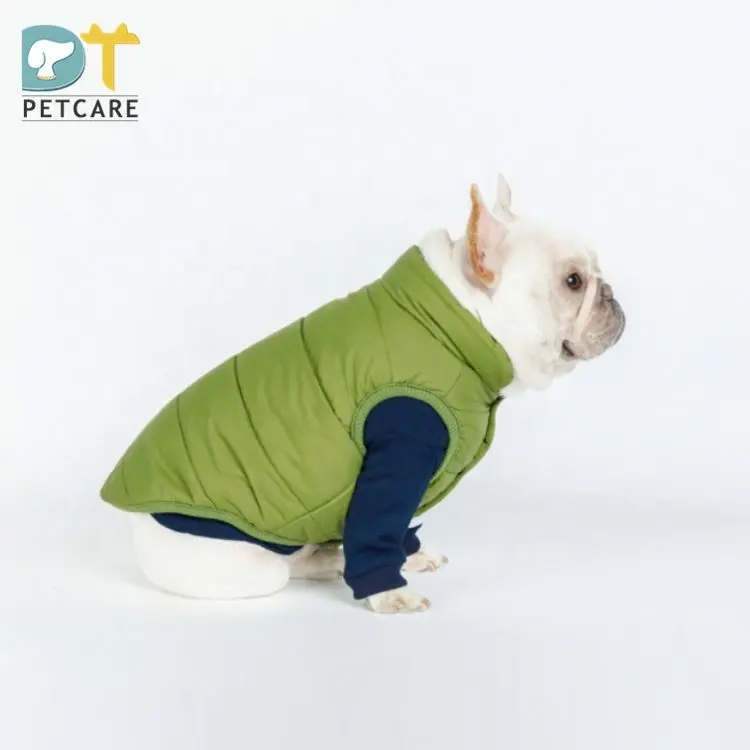 New Style Dog Cotton Warm Jacket Winter Lined Coat Pet Clothes Warm French Bulldog Pet Clothes Vest