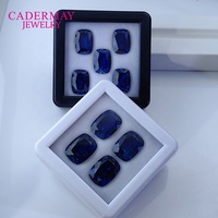 Cadermay 11 formes de saphir cultivé en laboratoire pierres précieuses synthétiques en vrac avec mineur et inclusions pour la fabrication de bijoux