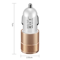 Bon marché Mini chargeur double 5V 1A USB pour voiture Chargeur de voiture de voyage double 2 ports en alliage