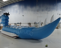 12 sièges Blue Dragon Water Boat pour location 2025 nouveau Design gonflable Dragon Banana Boats Double voie Sports nautiques