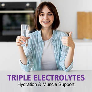 Tabletas Efervescentes de Electrolitos a Precio de Fábrica, Hidratación y Soporte Muscular con Suplemento de Magnesio, Sabor a Uva - Product Image 2