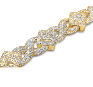Trendsetting Lab Grown Diamond 10mm Cuban <b>Bracelet</b> 14K Gold Plated Yellow Gold Silver Hip Hop Luxury Jewelry - Product Image 2
