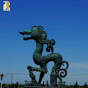 Estatua de dragón china de bronce para decoración de jardín, escultura de Animal de Metal antigua, grande, para exteriores - Product Image 6