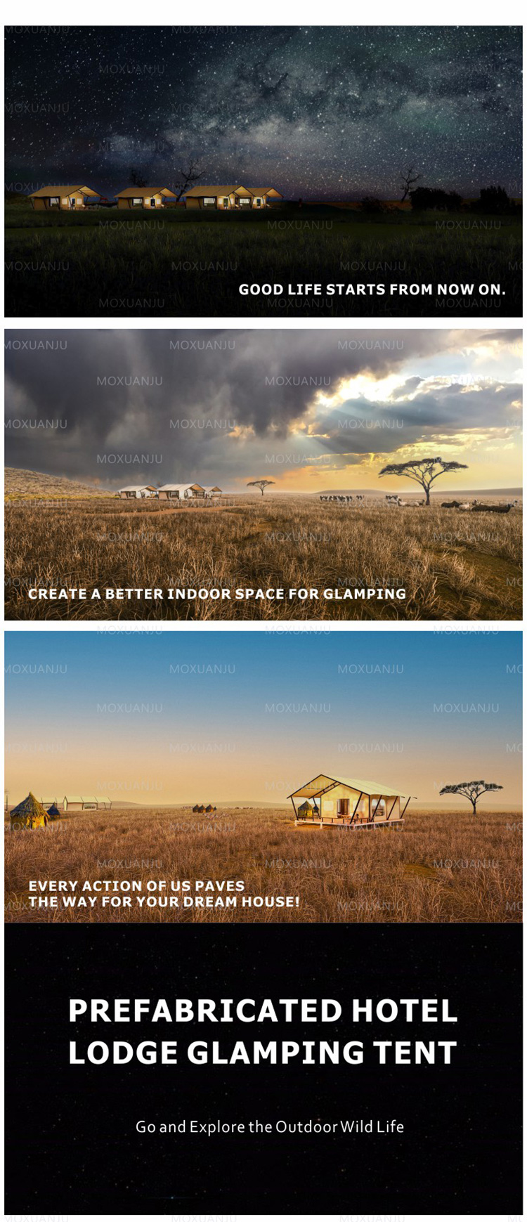 4.5x9M Outdoor Event Tents Luxury Steel Safari Hotel Desert Nomadic Lodge Tent For Camping