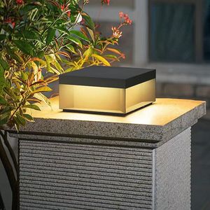 Lampe solaire LED à pilier, étanche, en acier inoxydable, pour mur extérieur, jardin, portail, cour, villa - Product Image 2