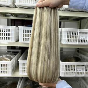 Extensiones de cabello humano de lujo 0,1mm Delgado Doble dibujado Genius Trama Atado a mano Rubio Destacados Tejido de cabello invisible - Product Image 5